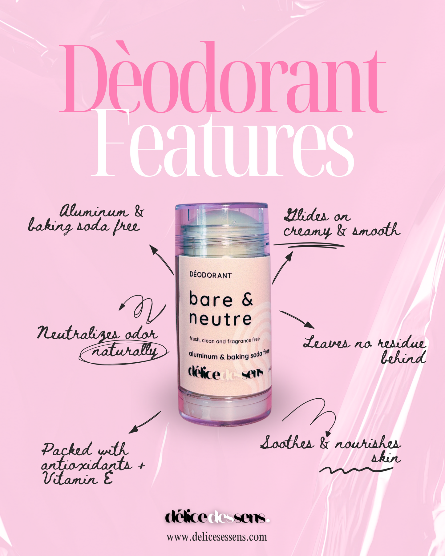 Baking soda-free natural deodorant gentle formula shea butter tanamu