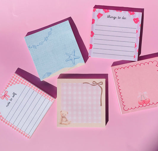 Cute Handcrafted Sticky Notes / Post-it notes / note taking / to do list / stationary / gift / 3x3 50 sheets