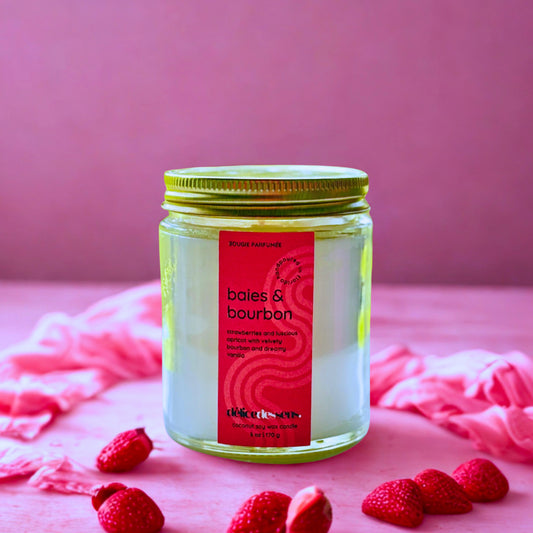 Baies & Bourbon |Strawberry, Bourbon & Vanilla Candle
