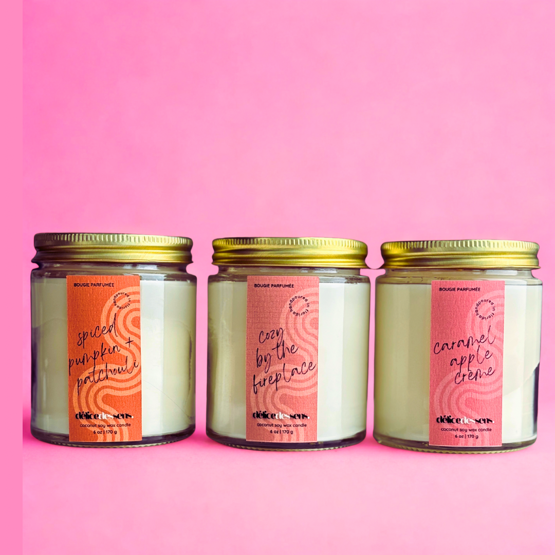 Fall candle collection cozy autumn fragrances coconut soy wax