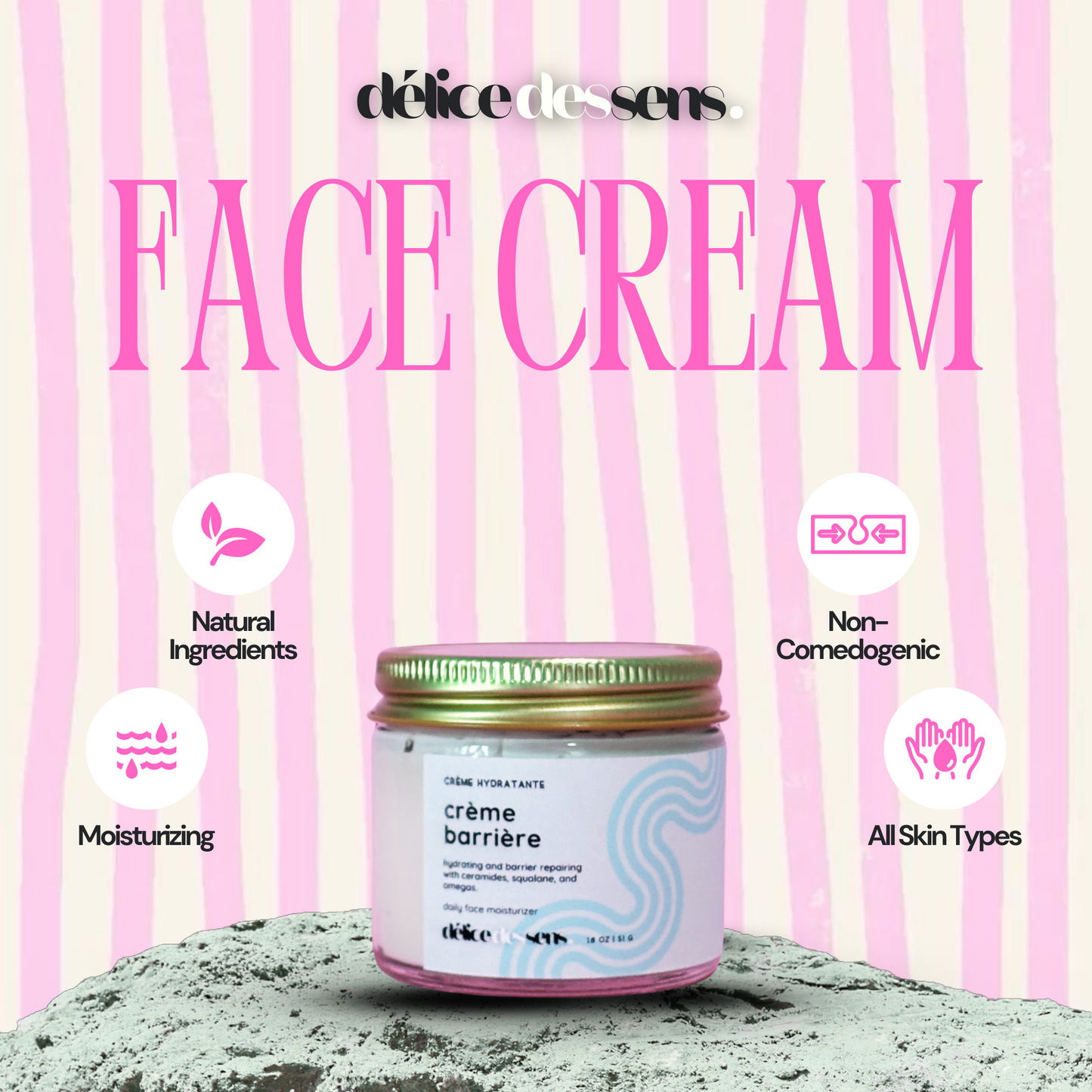 Skin barrier repair face cream ceramide omega hyaluronic acid