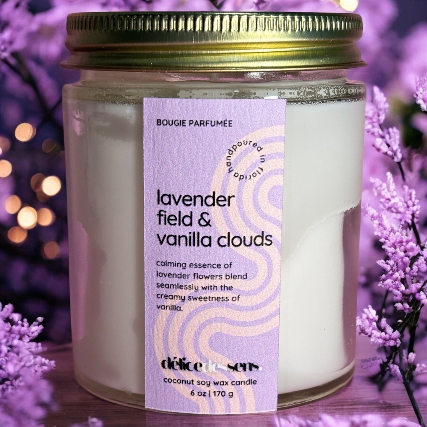  Natural lavender vanilla candle coconut soy wax spa fragrance