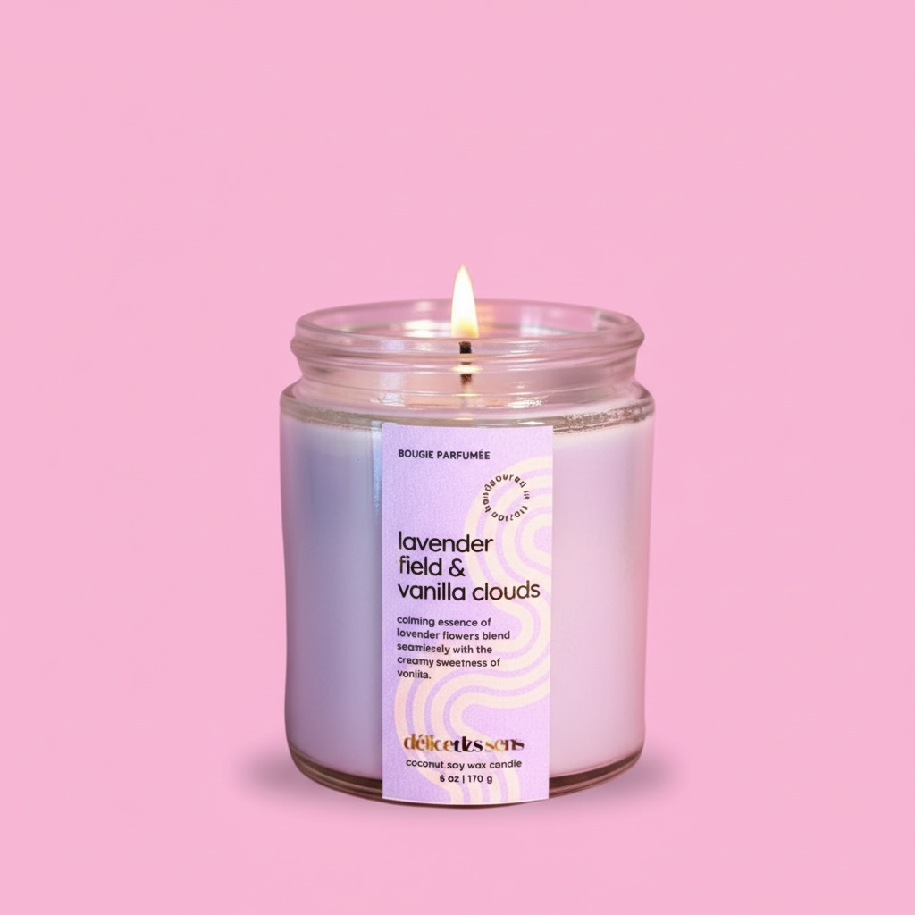  Lavender vanilla coconut soy wax candle relaxing 
