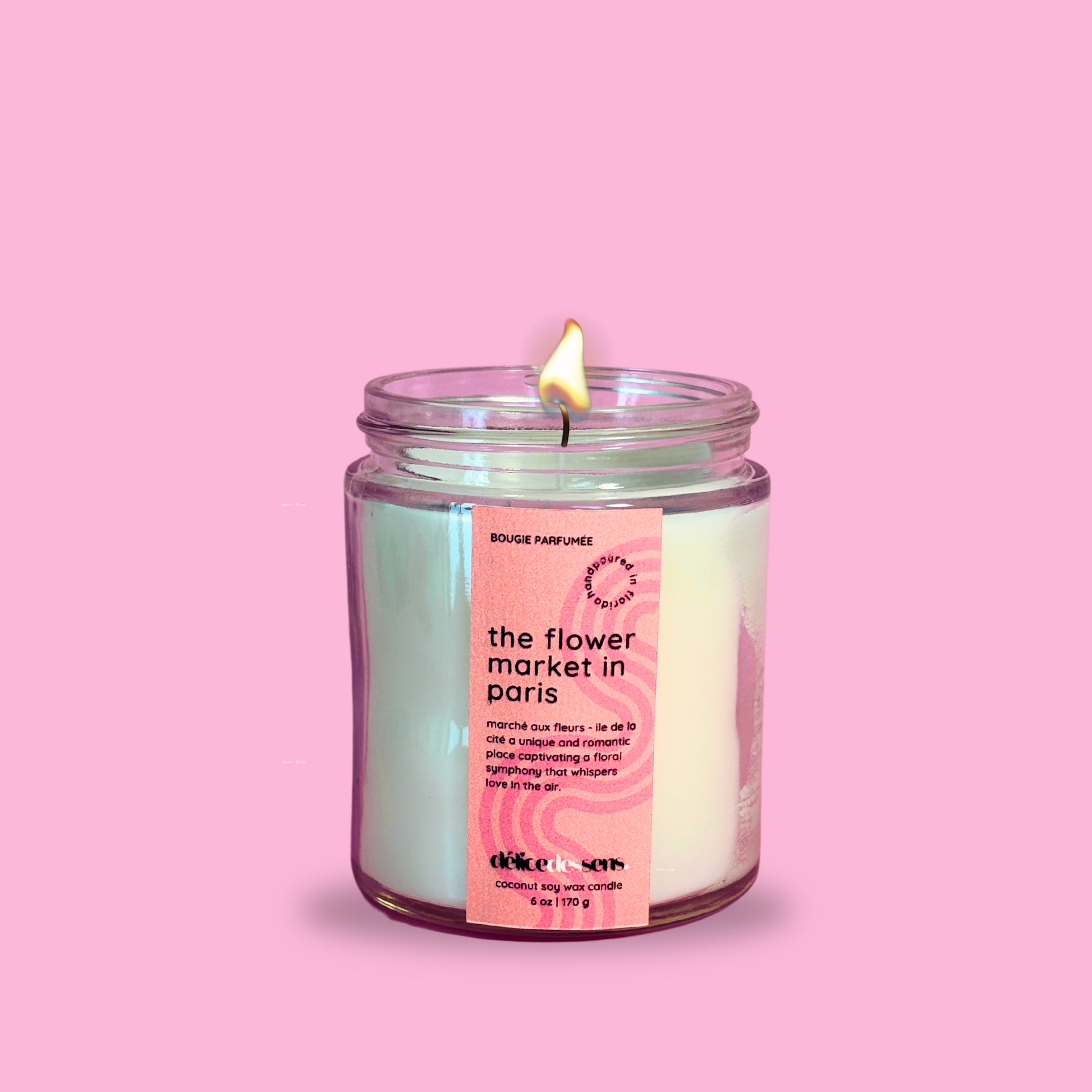 Peony blush coconut soy wax candle floral scented hand-poured
