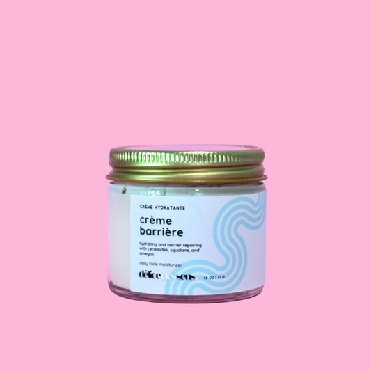 Jar of crème barrière on omega rich face cream